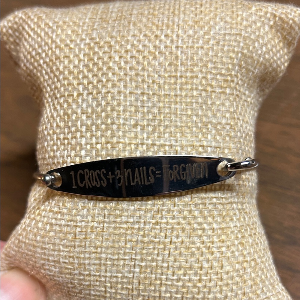 Engraved Black Metal Bracelet